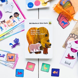 Printable Learning Binder | Toddler Busy Book Velcro Preschool Homeschool Learning Kit Literacy | Brown Bear, Brown Bear, What Do You See?