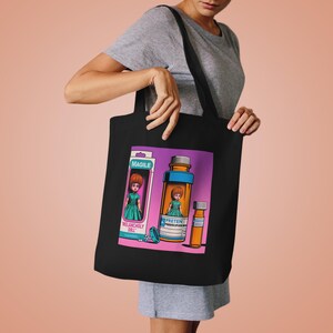 Melancholy Dolly Tote Bag, lustiges Geschenk, Vintage-inspirierte Tasche, Geschenk für sie, umweltfreundliche Schultertasche, lustige Einkaufstasche
