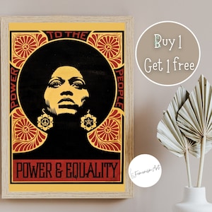 Angela Davis 1971 Poster | Feminist Print | Angela Davis Print | Angela Davis Power and Equality Poster | Angela Davis Quote Poster