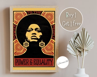 Angela Davis 1971 Poster | Feminist Print | Angela Davis Print | Angela Davis Power and Equality Poster | Angela Davis Quote Poster