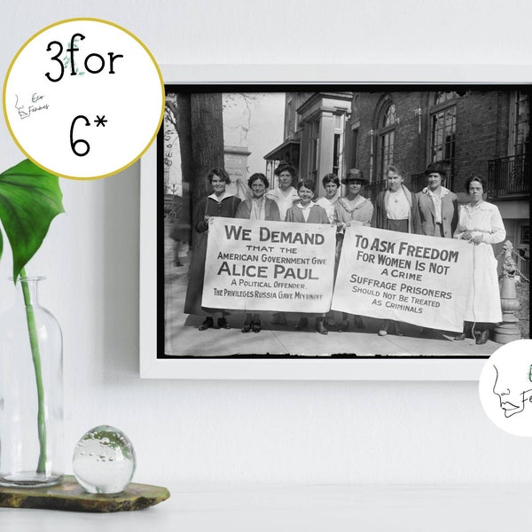 Women's Suffrage Print Photo | Suffragette Poster | Feminist Poster Vintage | Vintage Feminist Wall Art | Feminist Poster Download