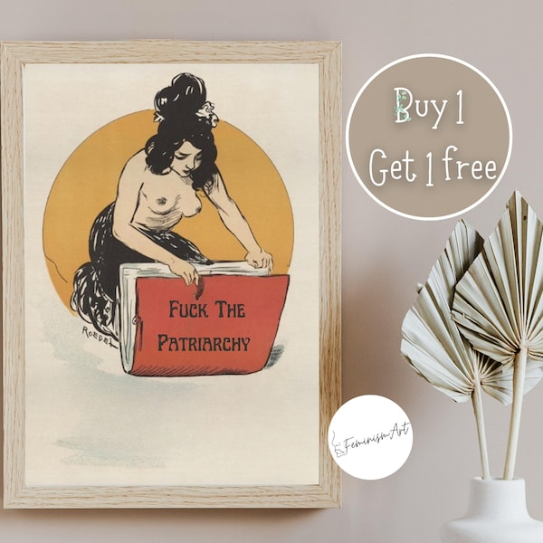 Feminist Poster Vintage | Women Day March | Fuck The Patriarchy Print | Fuck The Patriarchy Poster | Feminist Print | Femme Print | Feminist