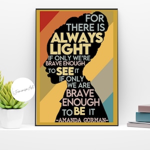 Hill We Climb Poster | Amanda Gorman Poster | Inaugural Poem Poster | Feminist Art Decor | Black History Month Print