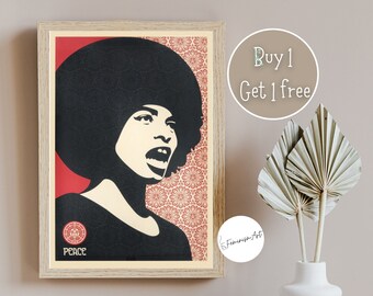 Angela Davis 1971 Poster | Feminist Print | Angela Davis Print | Angela Davis Power and Equality Poster | Angela Davis Quote Poster