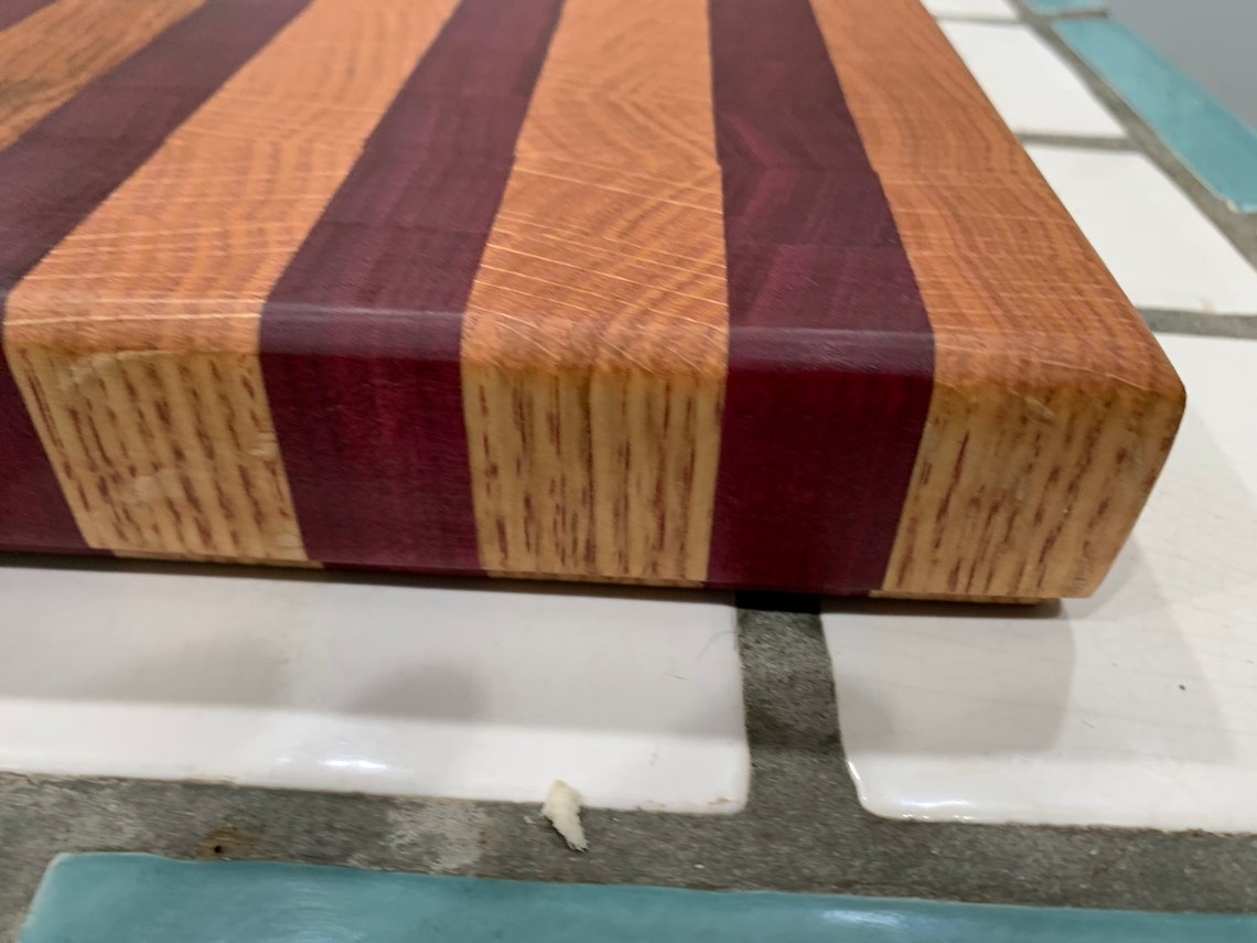 Purple Heart and Red Oak End Grain Cutting Board Etsy
