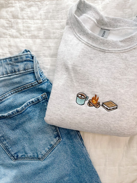 Etsy embroidered crewneck hotsell