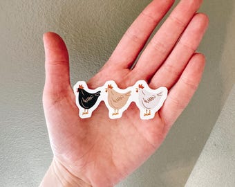 Chicken Trio Vinyl Sticker