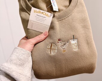 Sourdough, Chicken, Coffee Embroidered Crewneck
