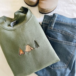Camping Trio Embroidered Crewneck