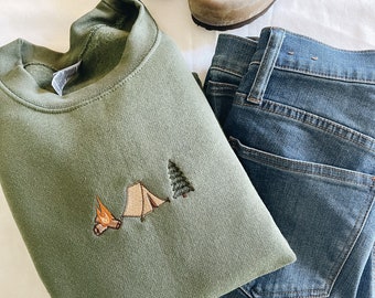 Camping Trio Embroidered Crewneck