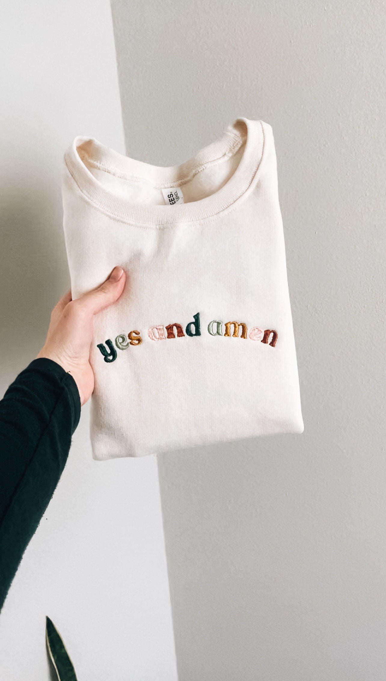 Yes and Amen Embroidered Crewneck Sweatshirt