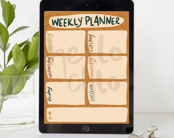 Digital Weekly Planner Journal Page, Notepad page, instant download