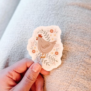 Chicken Floral Vinyl Sticker
