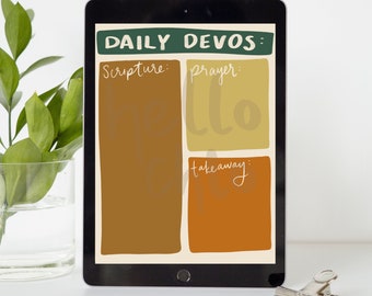Daily Devotional Journal Page, Digital Instant Download