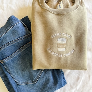 Coffee & Cynicism Embroidered Crewneck