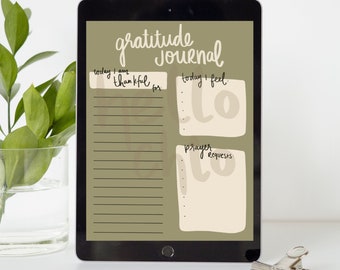 Gratitude Journal Note Page, Digital Download Notepad Journal