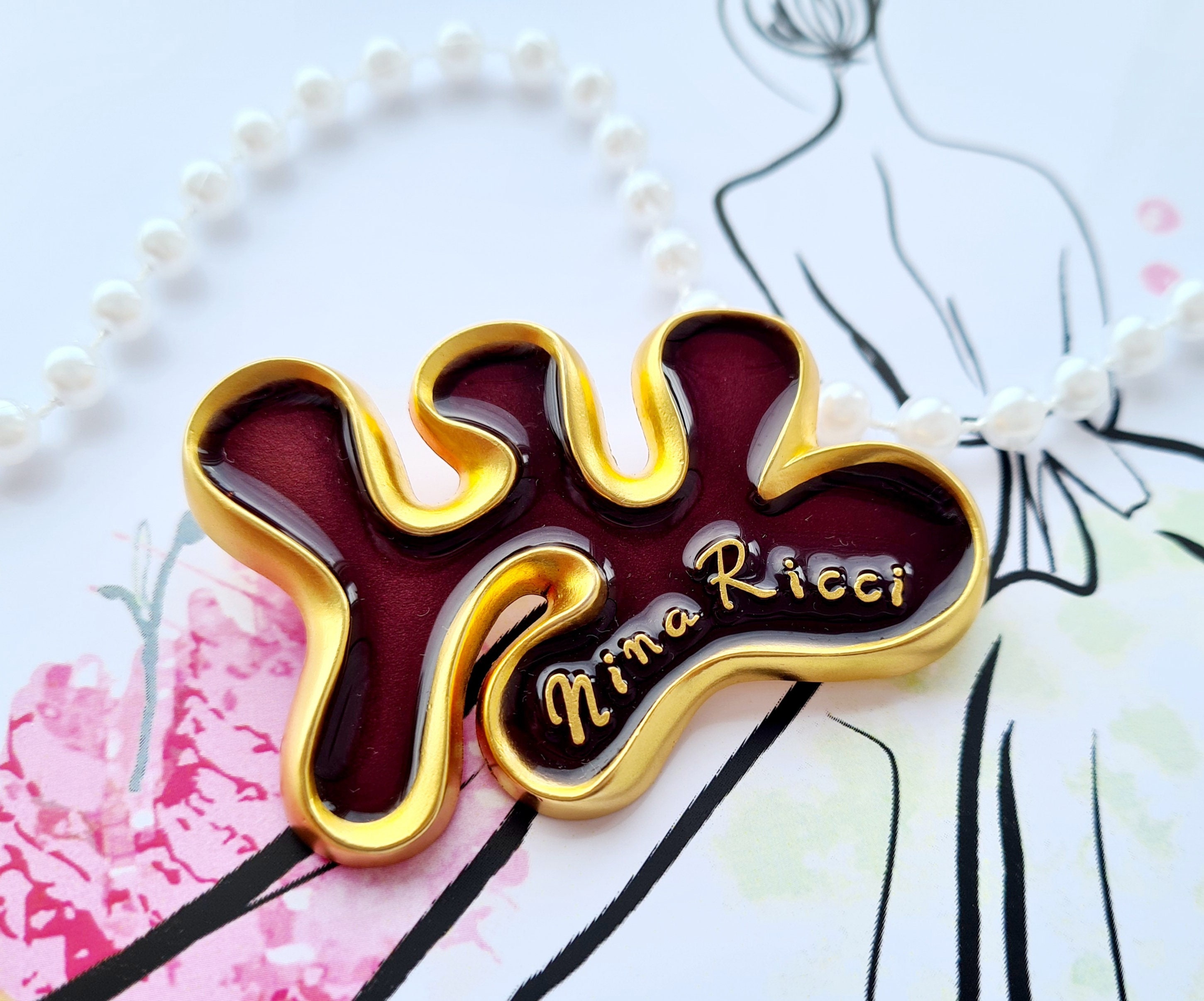 NINA RICCI ヴィンテージ イヤリング＆ピンブローチ8607