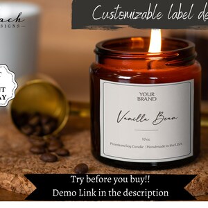DIY Candle Label Design, Minimal Candle Label Template, Editable Labels for  Candle Jars, Customized Labels Stickers for Candlescedarwood 
