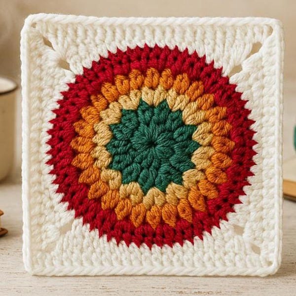 Blooming Granny Square Crochet Pattern | Floral Granny Square PDF | Modern Crochet Motif Pattern | Blanket & Afghan Block