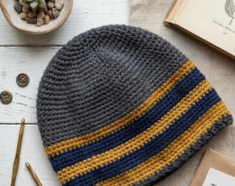 Modern Striped Hat Pattern | Beginner‑Friendly Crochet Hat | Winter Beanie Crochet Pattern | Men’s Crochet Beanie Pattern PDF