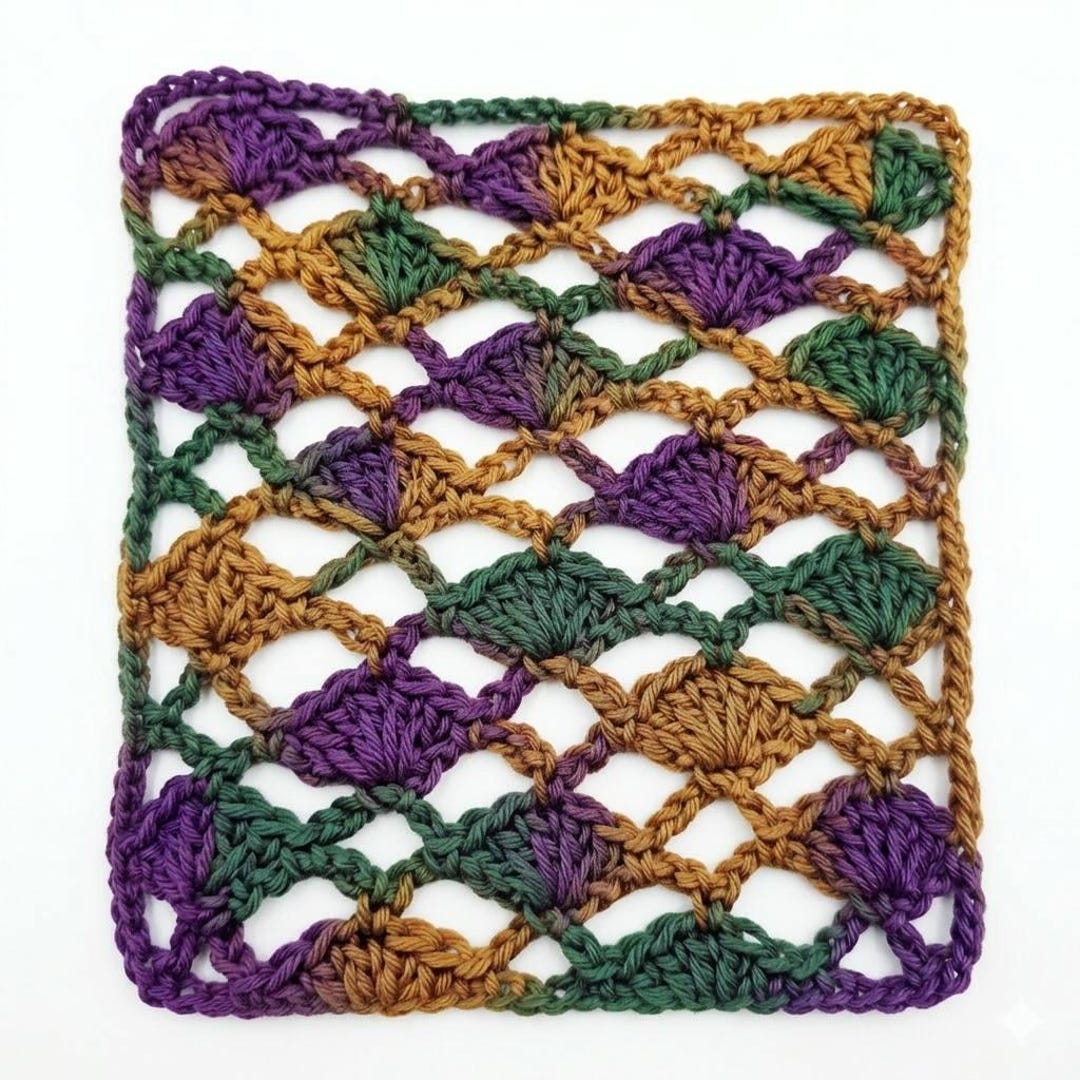 Crochet Shell Mesh Stitch Pattern PDF • Lace Stitch • Openwork Crochet ...