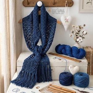 Crochet Shell Mesh Shawl Pattern PDF | Easy Lace Crochet Scarf Pattern | Beginner-Friendly Wrap With Fringe | Lightweight Textured Shawl