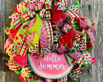 Hello Summer Watermelon Wreath