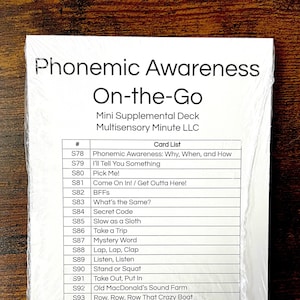 Phonemic Awareness On the Go: Mini-Supplemental Deck