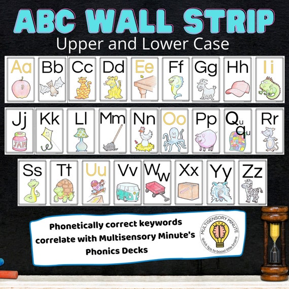 Alphabet Wall Strip Upper and Lower Case Digital Download Etsy