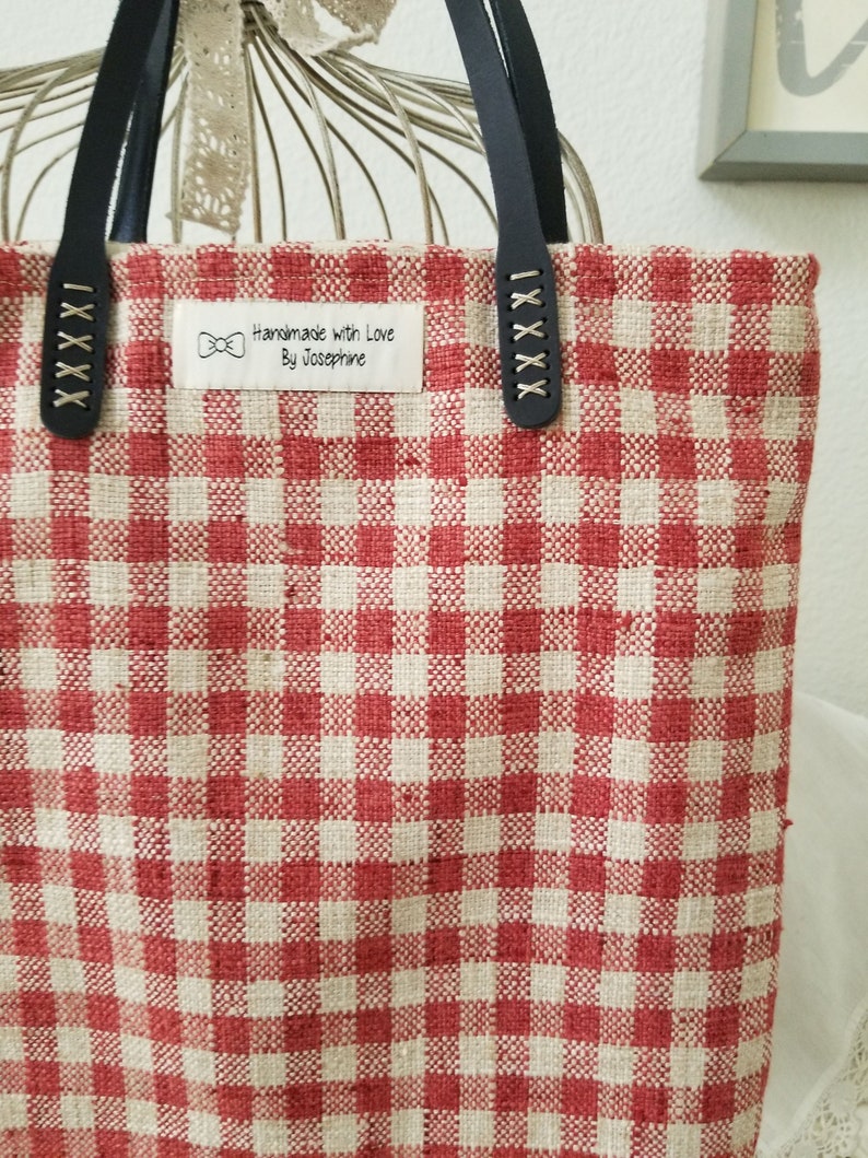Handmade 19 Strap Easy Daily Bag Red Plaid Bag