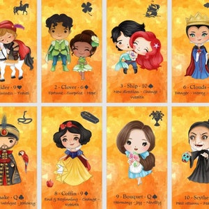 4 left! Kawaii Disney Lenormand deck •chibi character cards