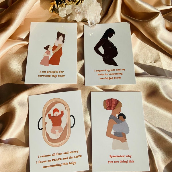 Jeu de cartes d'affirmations de grossesse • TTC • Fête de naissance spirituelle • Maman • Cadeau de Noël pour les fêtes