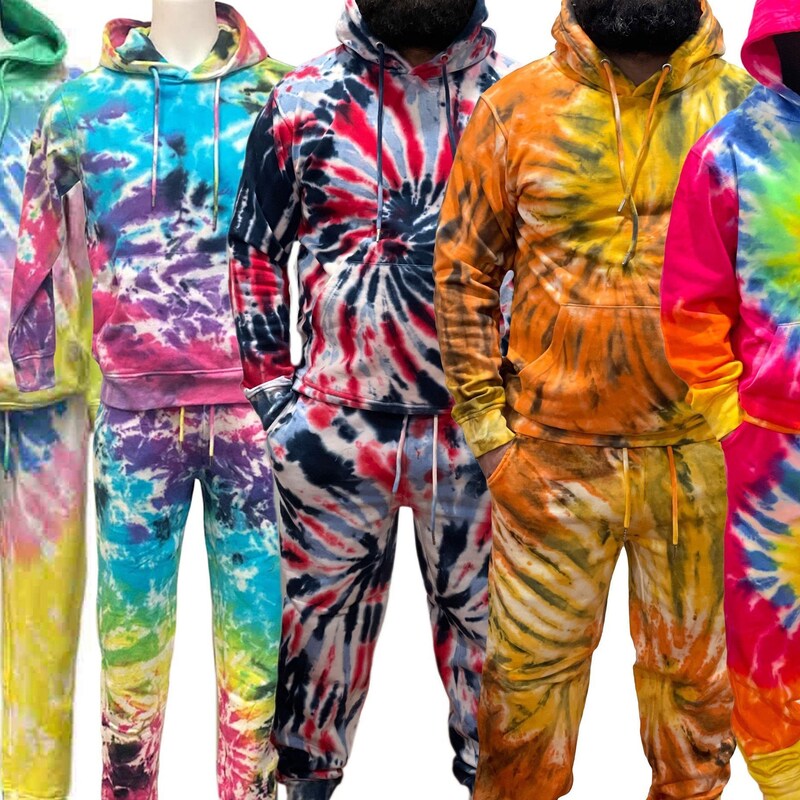 Tye-dye print hoodie main image 1