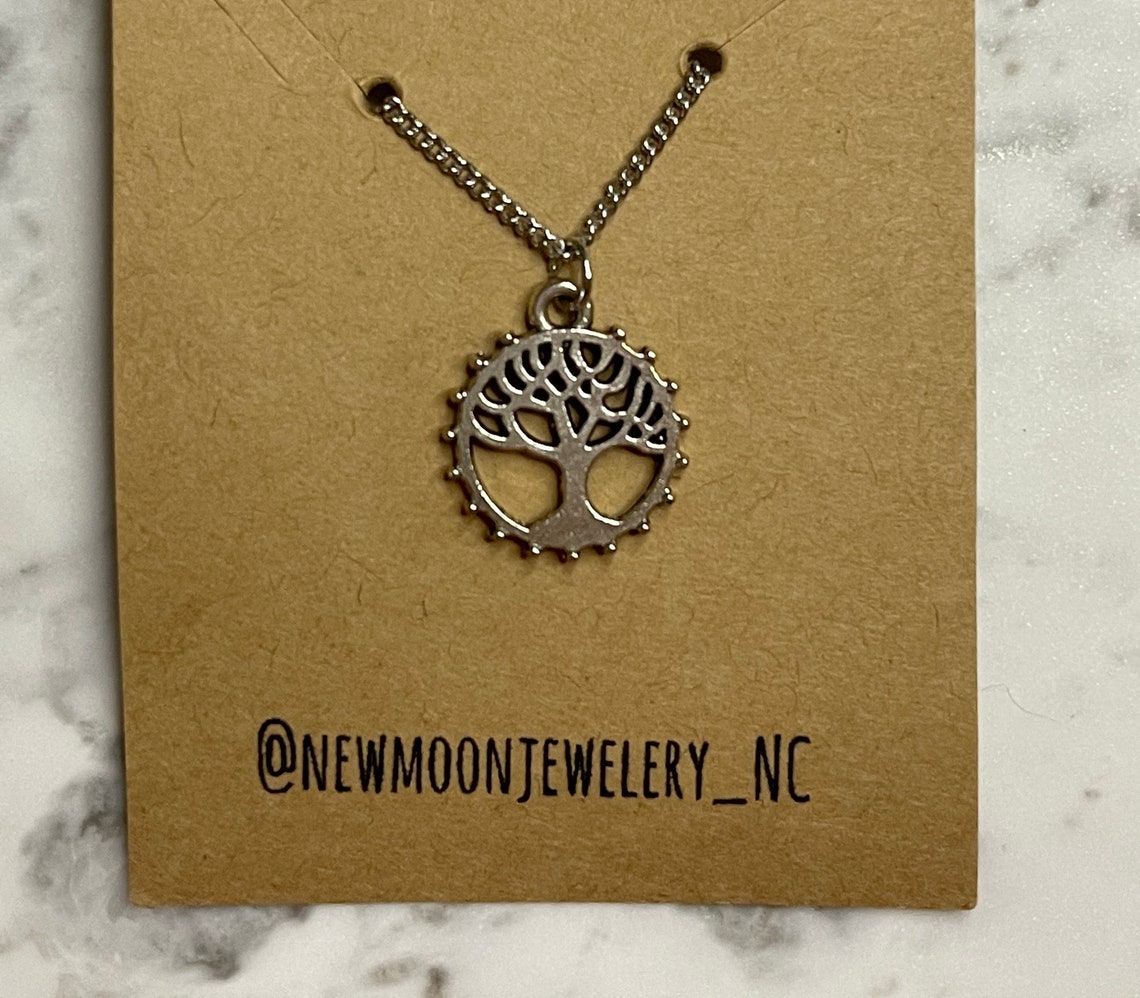 Silver giving tree necklace Etsy