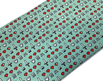 Minecraft Fabric, Mint Green Icons, 100% Cotton by the Yard