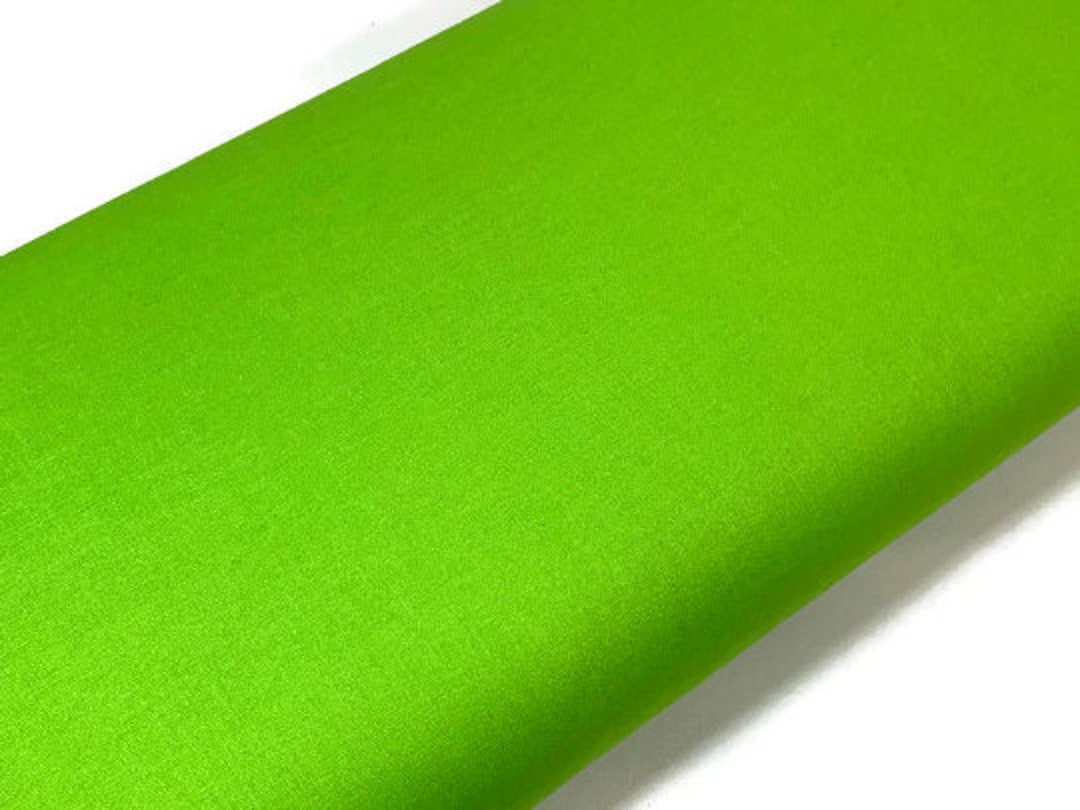 Lime Green Cotton Fabric Sold by the YARD. Solid Colored Dream Cotton