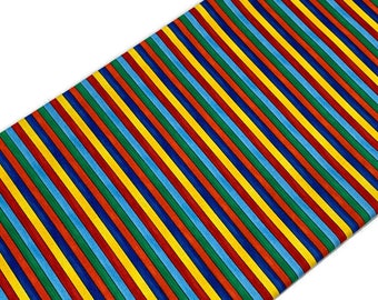 Bright Rainbow Striped Fabric by the YARD. Alpha-Babies by Henry Glass. Marker Colored Pencil Watercolor Stripes. 100% Quilt Sewing Cotton.