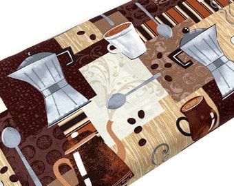 Coffee Lover 100% Cotton Fabric, Quilting Apparel, Home Decor