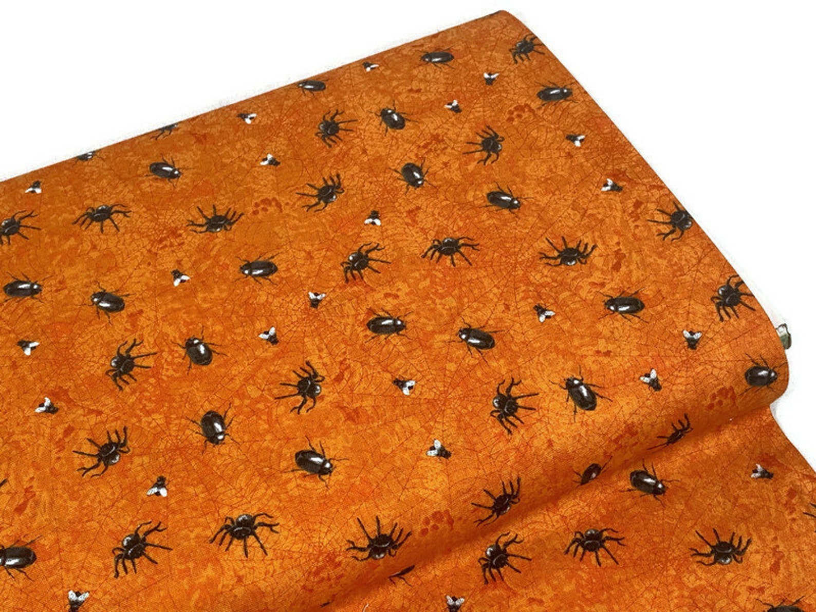 Spider  Fabric Sold by the YARD. Bright Orange & Black Etsy