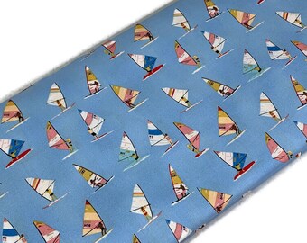 Sky Blue Wind Surfers Print Fabric by the YARD. Dear Stella Summer Prints. Beach, Sea, Ocean Designs 100% Cotton for Sewing, Quilting, Decor