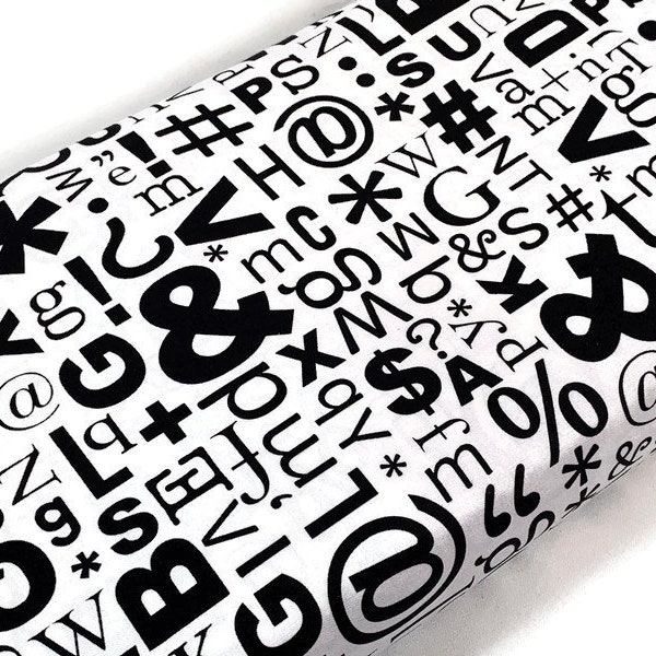 Typewriter Fabric Etsy