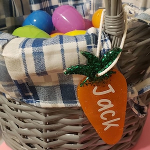 Easter Basket Tag, personalized easter, customized easter, name tag, easter gift, first easter, name basket, easter clips, toddler easter