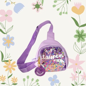 Sac à main personnalisé pour tout-petit, confettis pouvant être agité, paillettes, accessoires pour filles, mini cadeau à bandoulière, petites filles