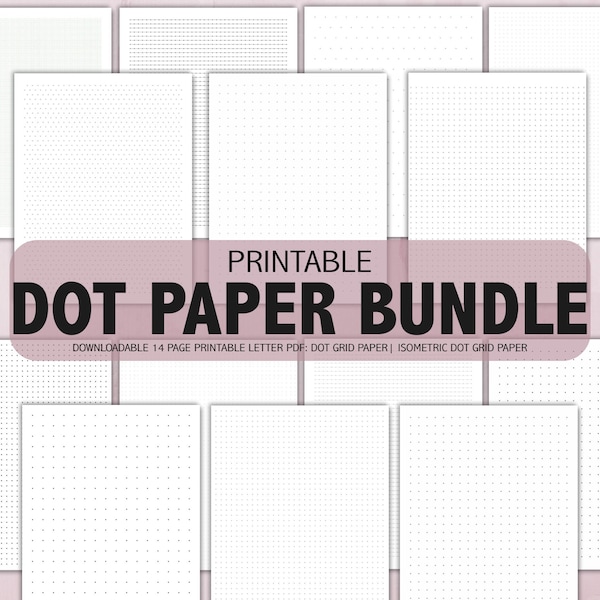 Dot Grid Journal Printable Paper Insert Bundle | Isometric Dot Grid Paper | Bullet Journal Paper | Bujo Planner