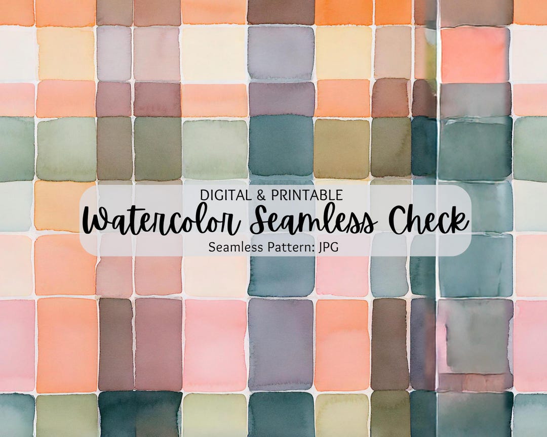 Watercolor Check Pattern Watercolor Check Seamless Pattern | Multi Plaid Pattern | Watercolor ...