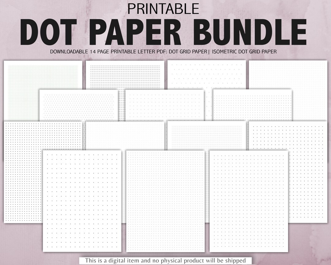 Dot Grid Journal Printable Paper Insert Bundle Isometric Dot - Etsy
