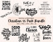 Christian Scripture Bundle SVG | Bible Verse Bundle | Religious SVG, Jesus, God, Faith SVG | Cut File for Cricut, Silhouette Cameo