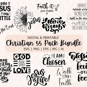 Christian Scripture Bundle SVG | Bible Verse Bundle | Religious SVG, Jesus, God, Faith SVG | Cut File for Cricut, Silhouette Cameo