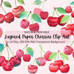 Kirschen Clipart | Kirschen Clip Art | Kirschen PNG | Kommerzielle Nutzung | Aquarell Clipart | Kirschbaum Grafiken | Obst Clipart