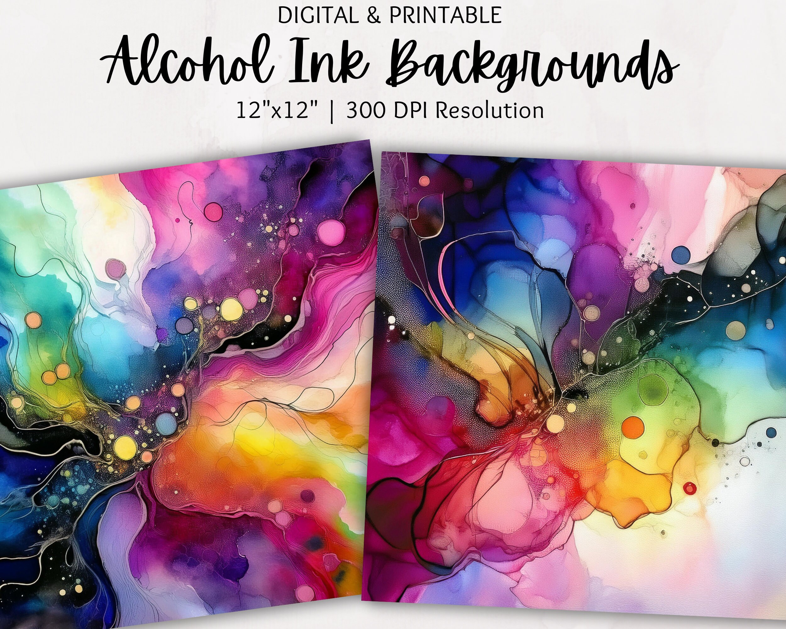Alcohol Ink Watercolor Backgrounds| Digital Paper | Commercial Use ...
